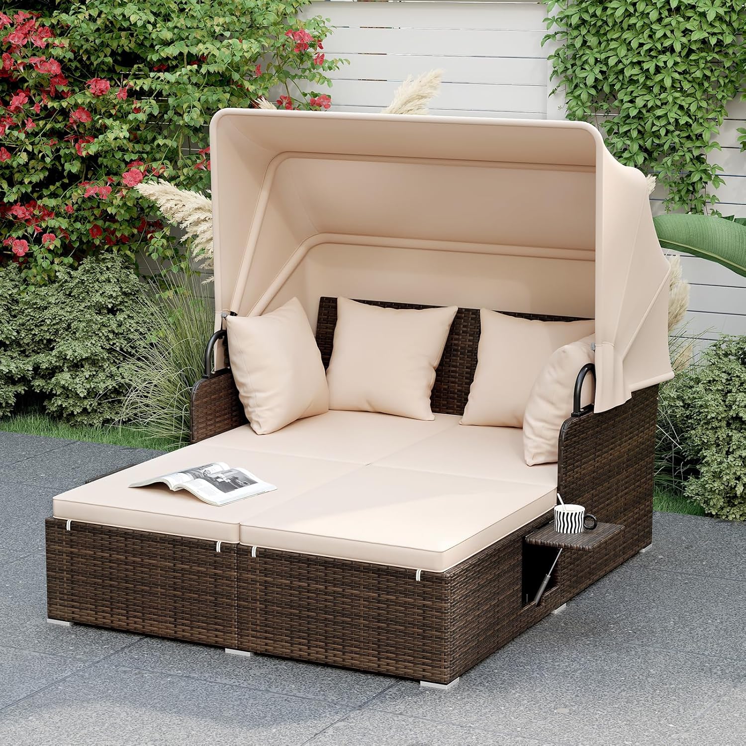 Outdoor Daybed, 2-Person Wicke - Outdoor Daybed Furniture avaliação e preço