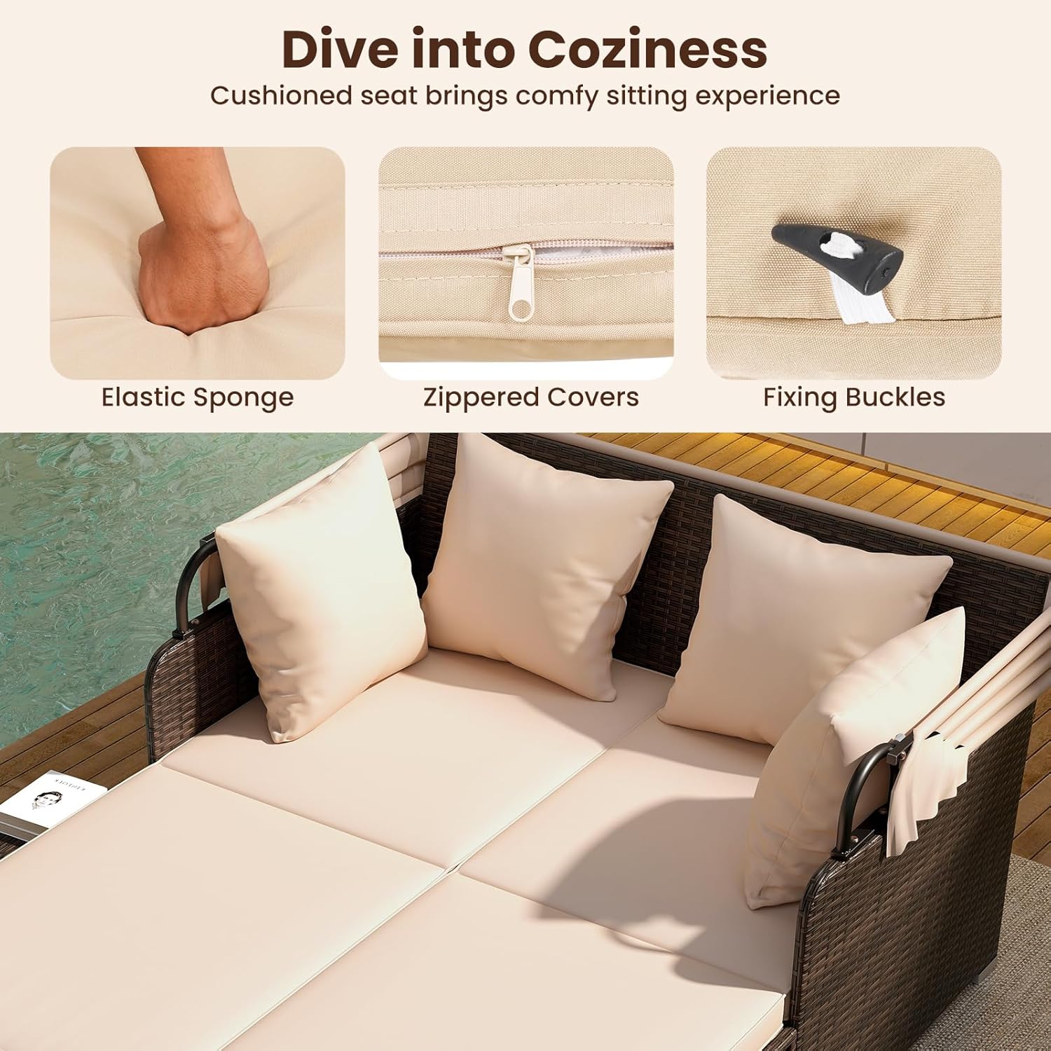 Outdoor Daybed, 2-Person Wicke - Outdoor Daybed Furniture avaliação e preço