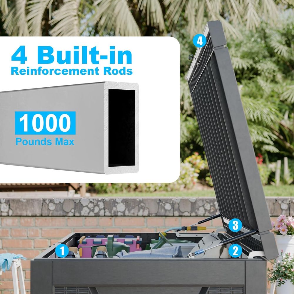 320 Gallon Resin Deck Box for  - Outdoor Furniture Resin avaliação e preço