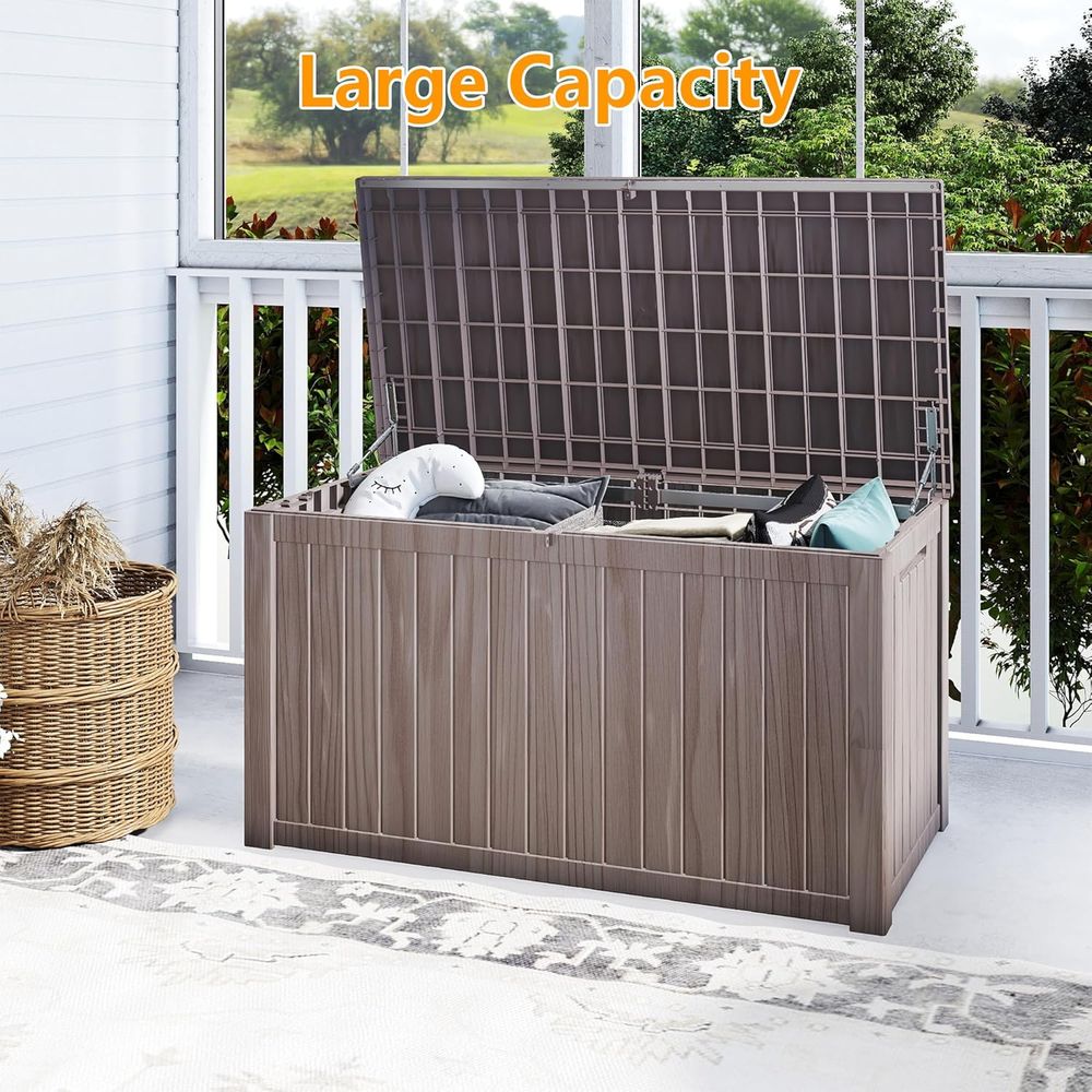 Outdoor Storage Box, Weatherpr - Outdoor Furniture Resin avaliação e preço