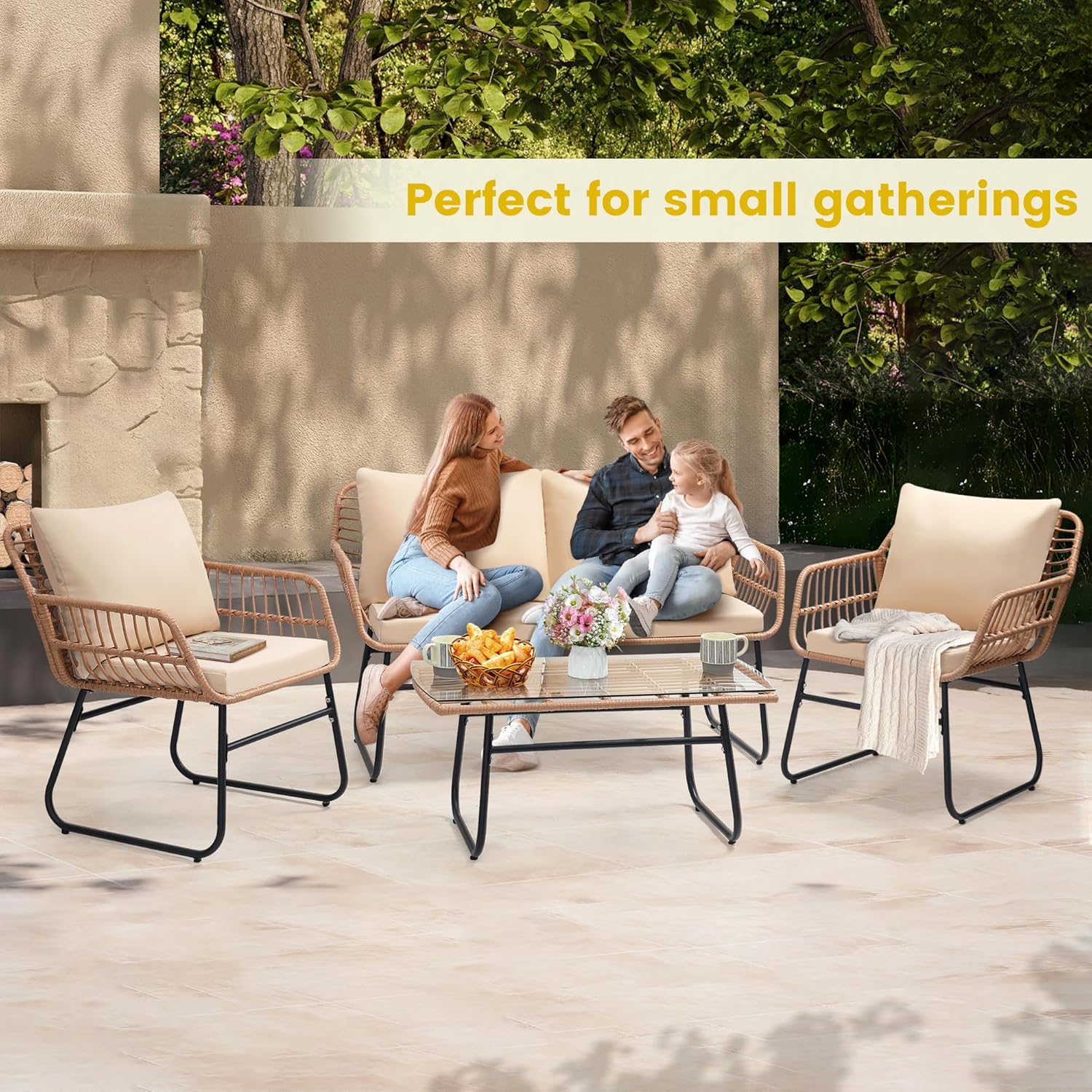 4 Piece Patio Bistro Outdoor F - Outdoor Furniture Ideas avaliação e preço