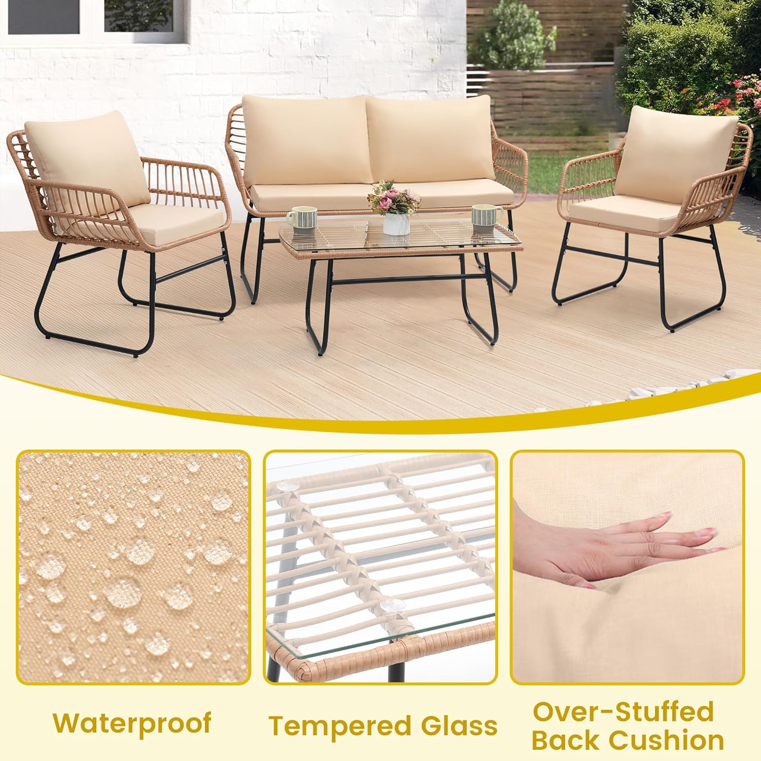 4 Piece Patio Bistro Outdoor F - Outdoor Furniture Ideas avaliação e preço
