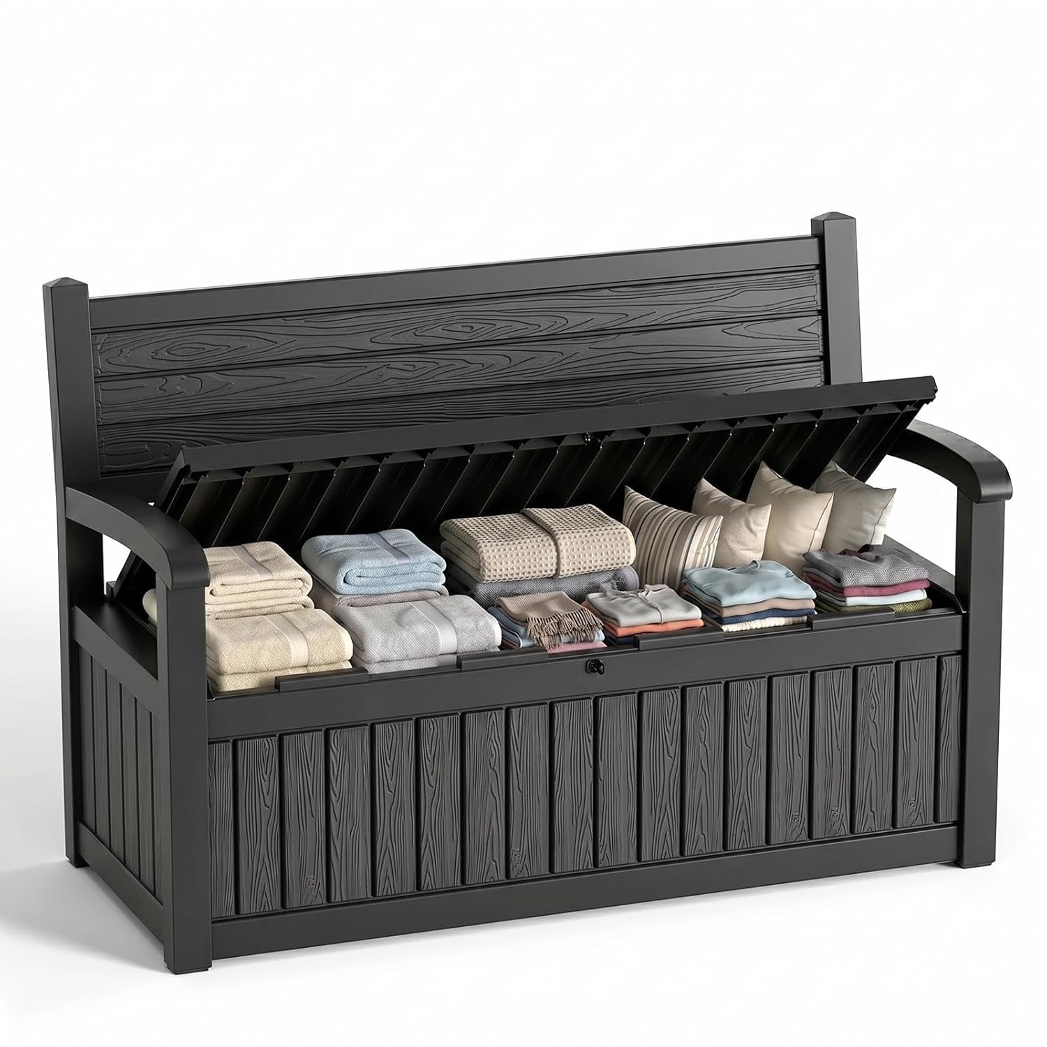 80 Gallon Outdoor Storage Benc - Outdoor Furniture Resin avaliação e preço