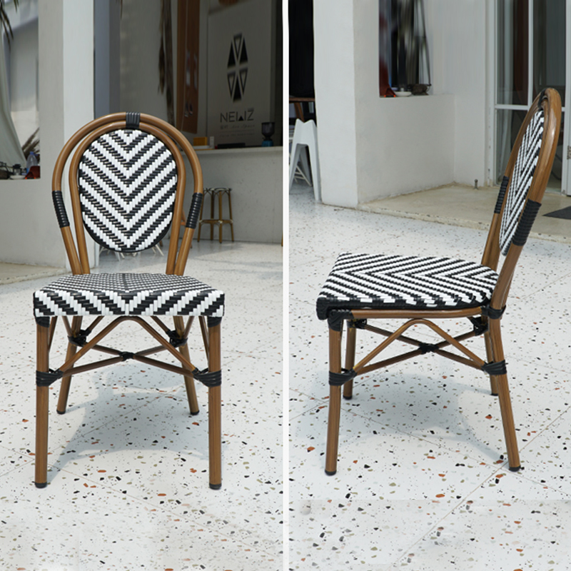 Stackable Rattan Chair French  - Outdoor Furniture For Cafe avaliação e preço