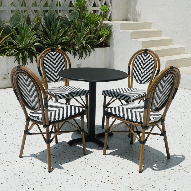 Stackable Rattan Chair French  - Outdoor Furniture For Cafe avaliação e preço
