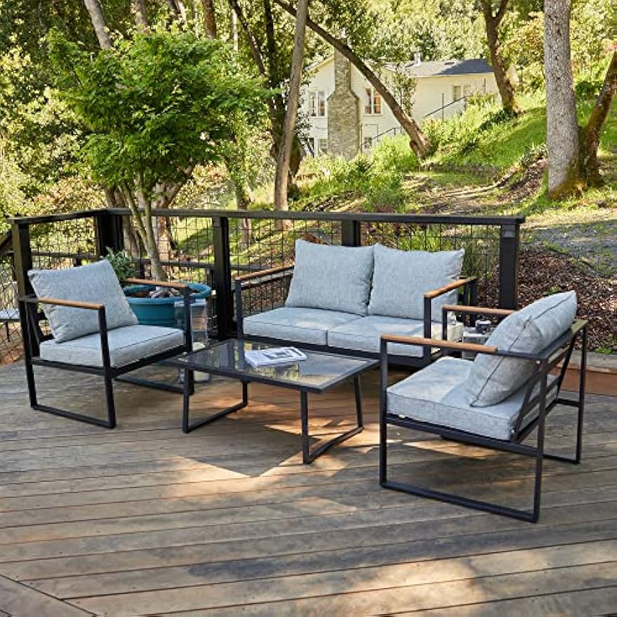 Patio Furniture Set, 4-Piece O - Outdoor Furniture Without Cushions avaliação e preço
