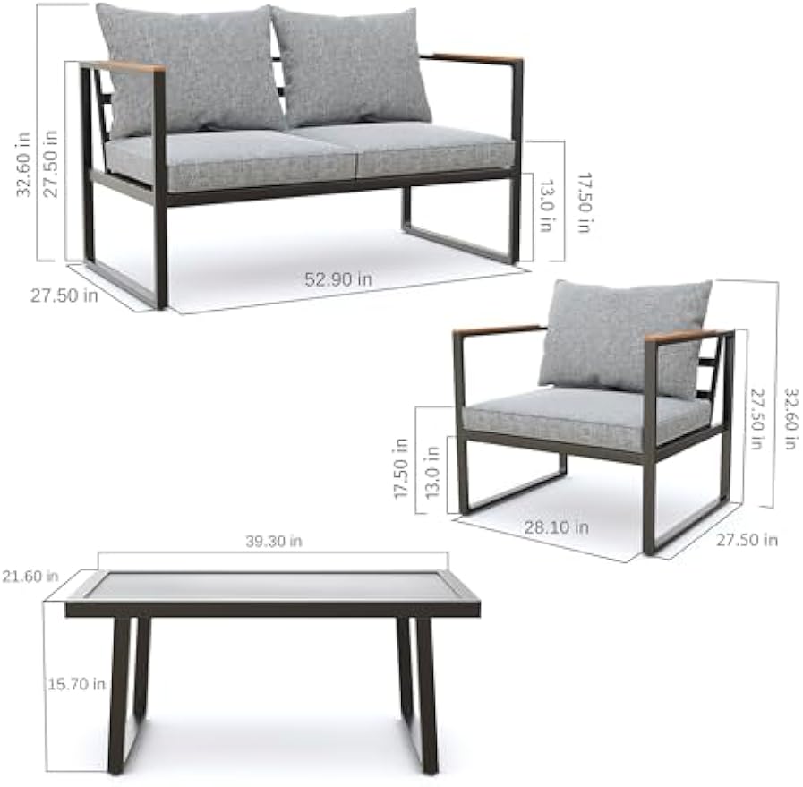 Patio Furniture Set, 4-Piece O - Outdoor Furniture Without Cushions avaliação e preço