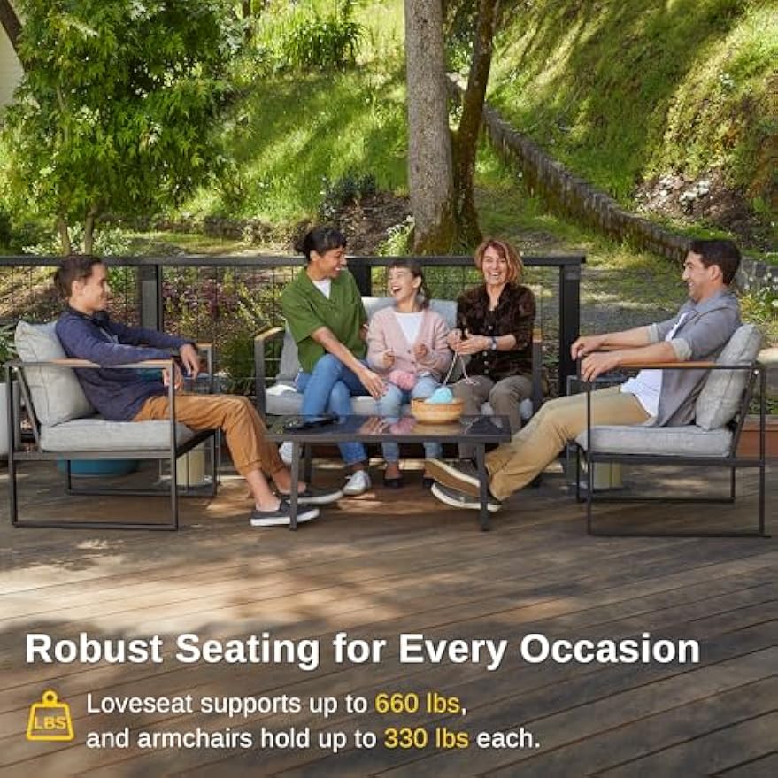 Patio Furniture Set, 4-Piece O - Outdoor Furniture Without Cushions avaliação e preço