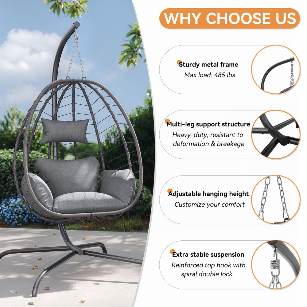 Pieces Outdoor Hanging Egg Cha - Hammock With Stand avaliação e preço