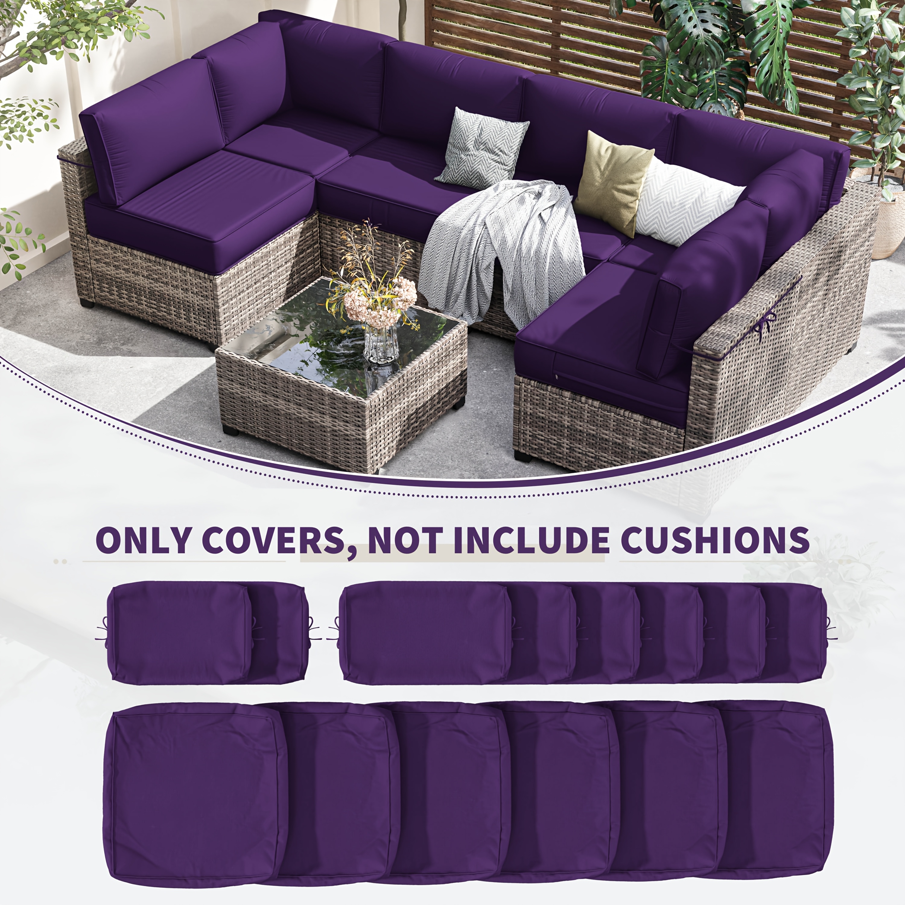 14pcs Outdoor Cushion Covers - - Outdoor Furniture Without Cushions avaliação e preço