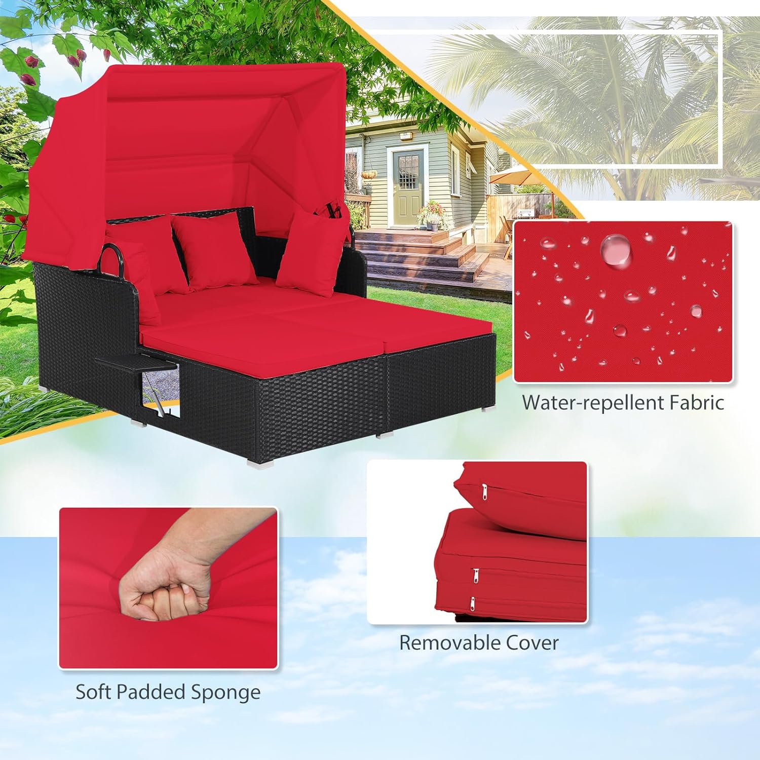 2 Person Rattan Outdoor Daybed - Outdoor Daybed Furniture avaliação e preço