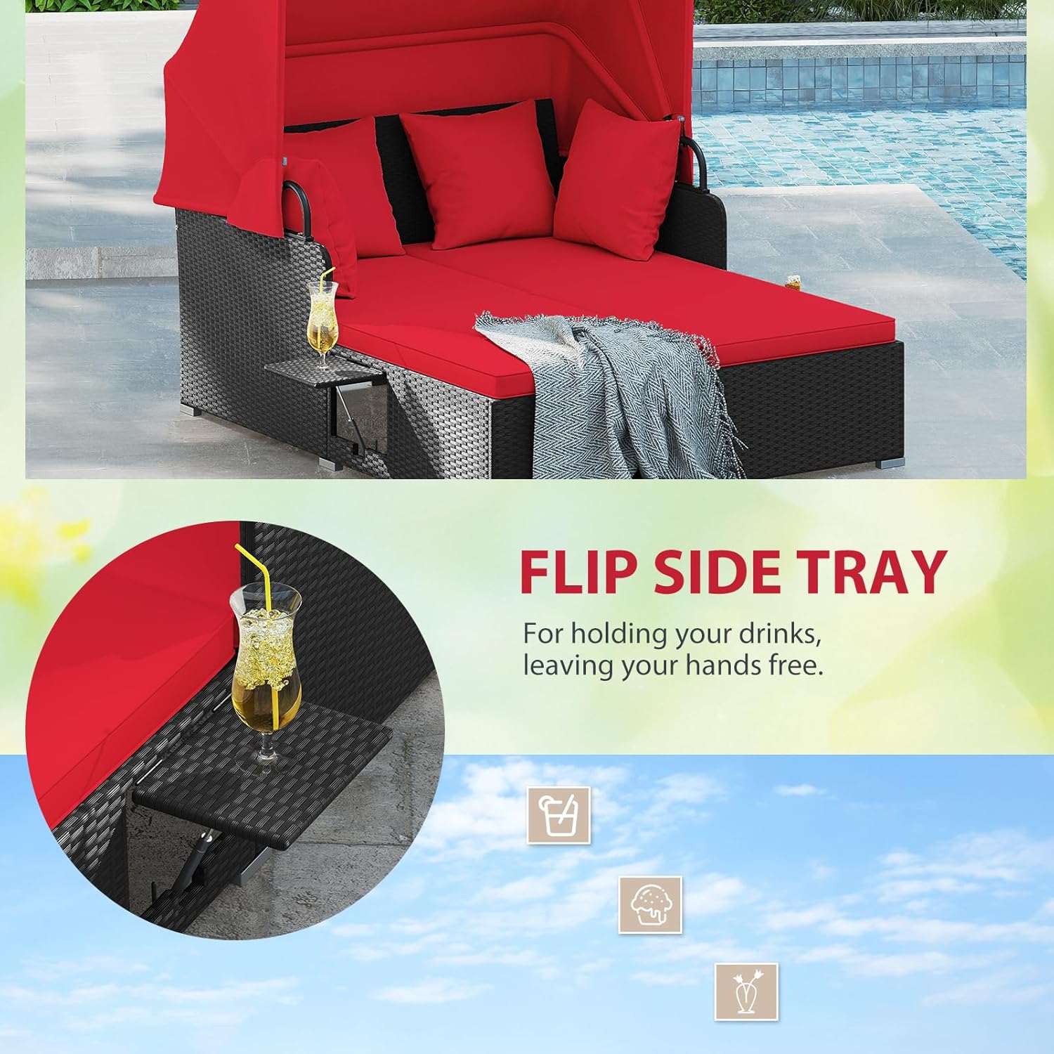 2 Person Rattan Outdoor Daybed - Outdoor Daybed Furniture avaliação e preço