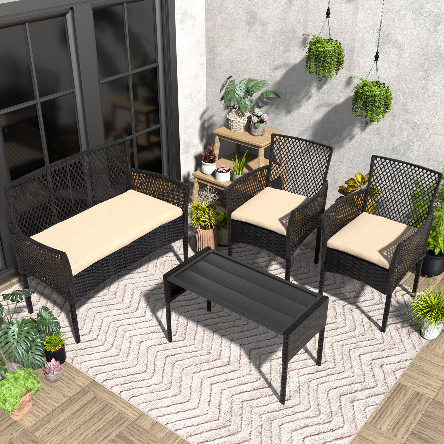Outdoor Patio Furniture Set 4- - Outdoor Furniture Without Cushions avaliação e preço