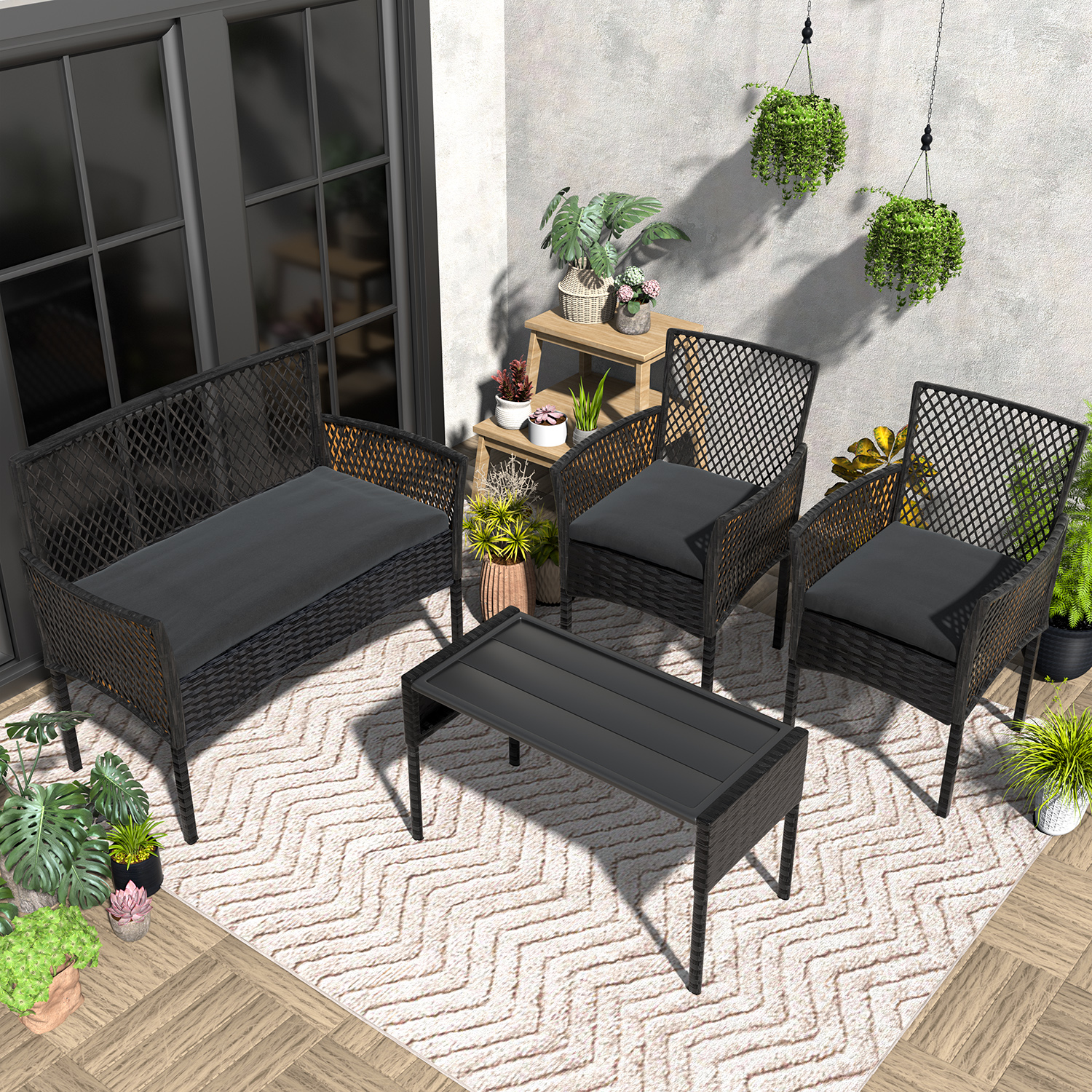 Outdoor Patio Furniture Set 4- - Outdoor Furniture Without Cushions avaliação e preço