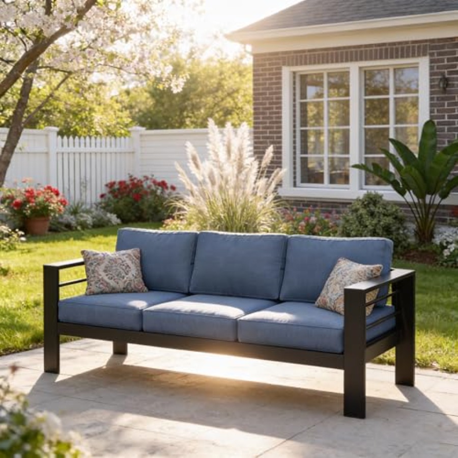 Outdoor Couch Aluminum Patio F - Outdoor Furniture Without Cushions avaliação e preço