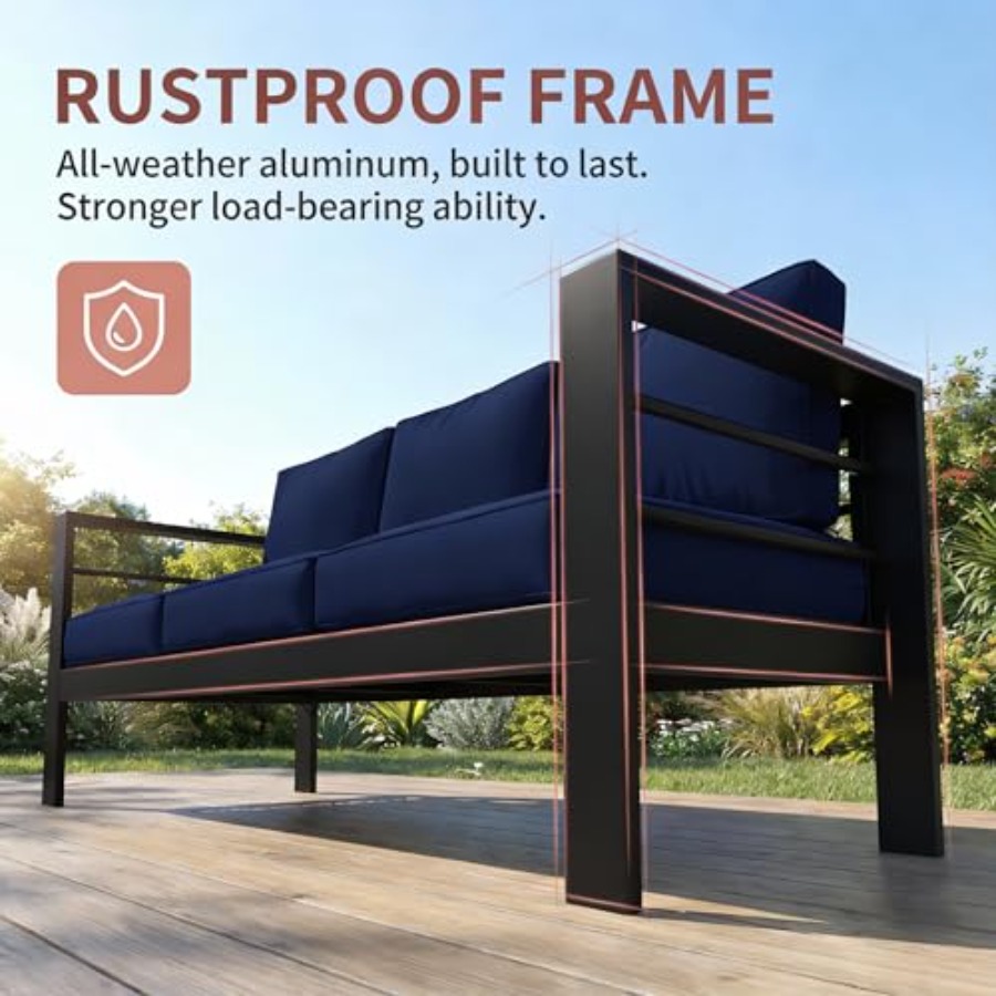 Outdoor Couch Aluminum Patio F - Outdoor Furniture Without Cushions avaliação e preço