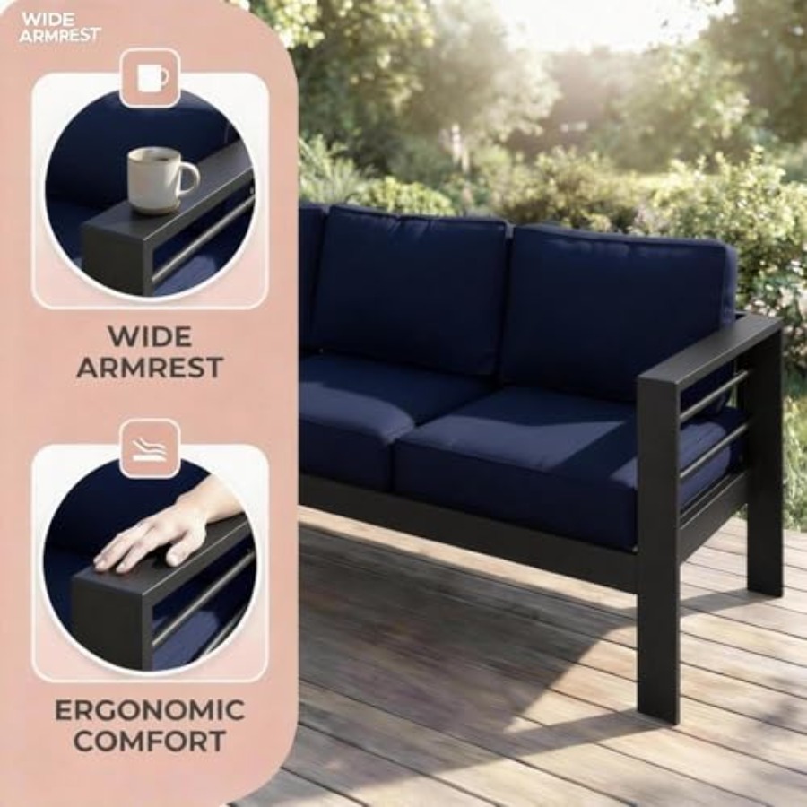 Outdoor Couch Aluminum Patio F - Outdoor Furniture Without Cushions avaliação e preço