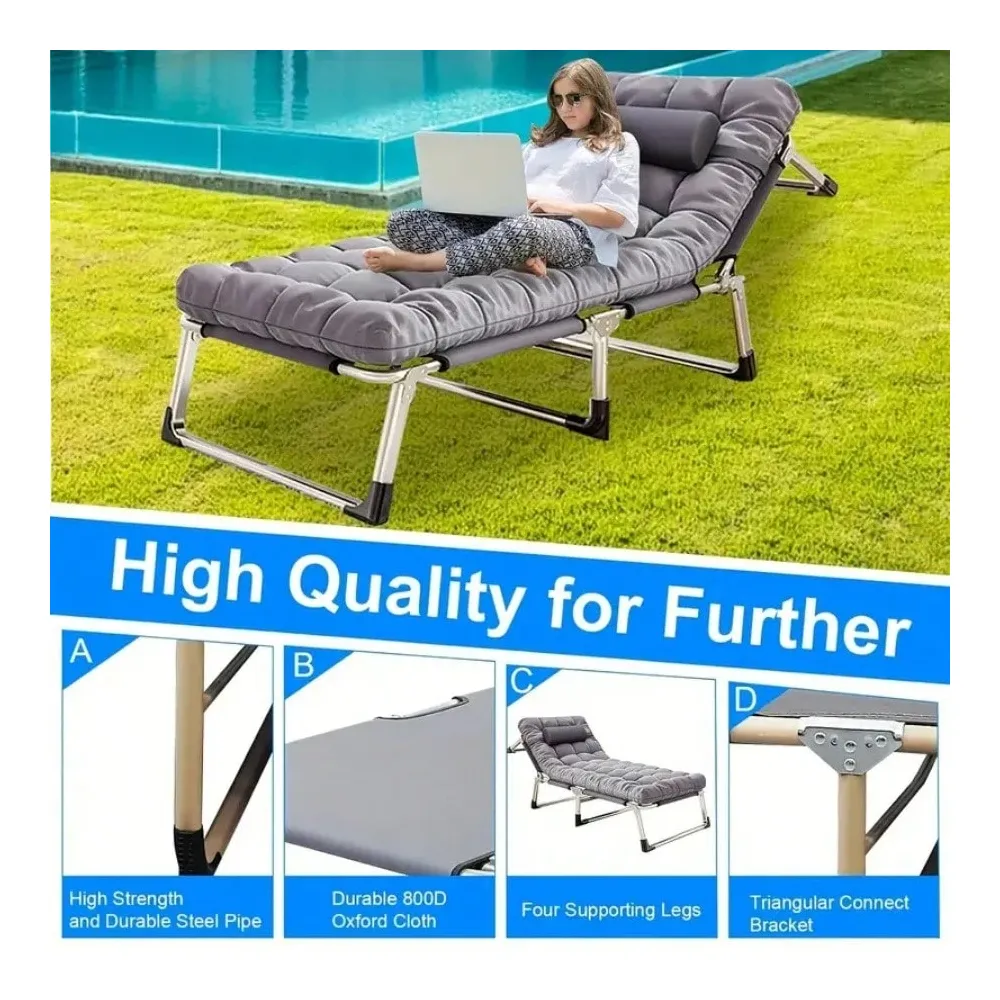 Folding Bed With Cushion Light - Outdoor Daybed Furniture avaliação e preço