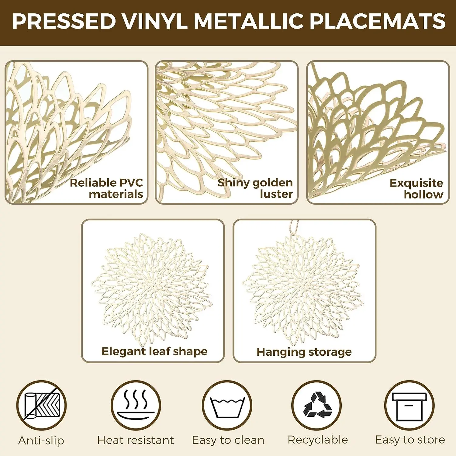 Set of 4 Metallic Placemats Se - Outdoor Furniture Designer avaliação e preço