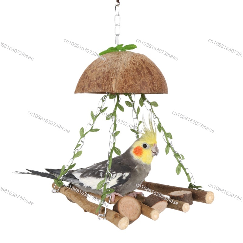 Coconut Bird Nest Parrot Swing - Hammock With Stand avaliação e preço
