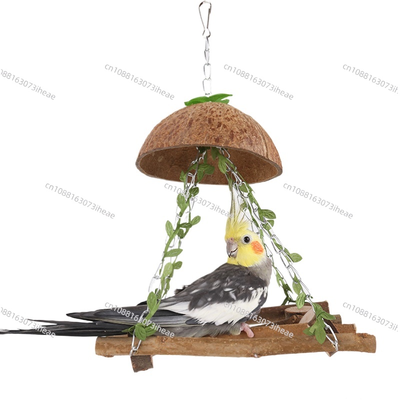 Coconut Bird Nest Parrot Swing - Hammock With Stand avaliação e preço