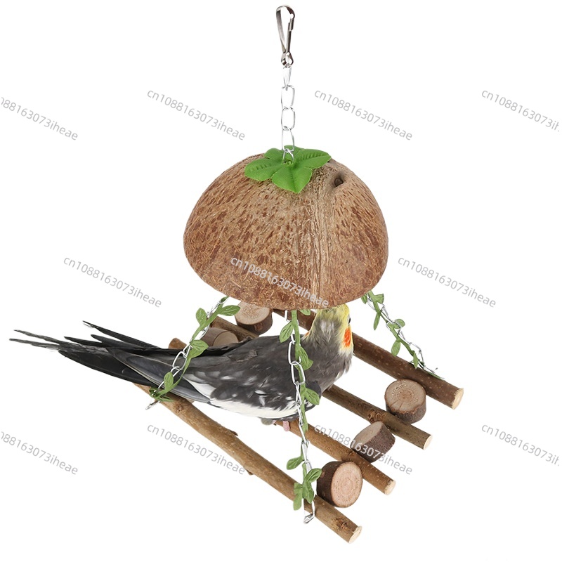 Coconut Bird Nest Parrot Swing - Hammock With Stand avaliação e preço