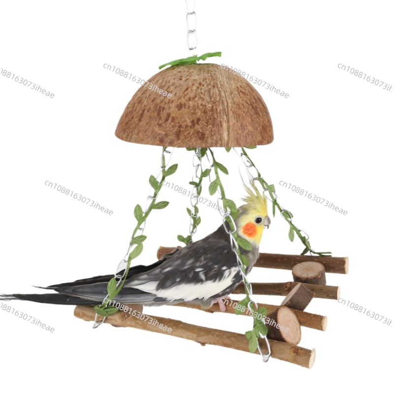 Coconut Bird Nest Parrot Swing - Hammock With Stand avaliação e preço