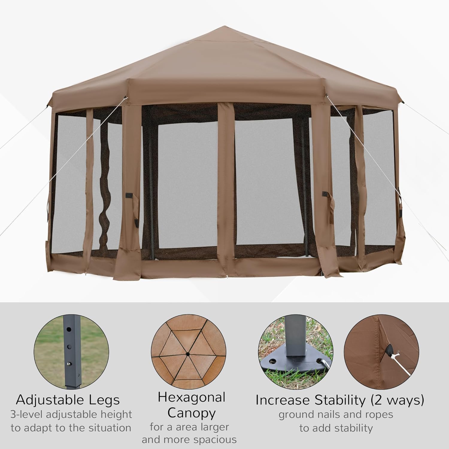 13x11ft Hexagonal Pop Up Gazeb - Gazebo Pop Up avaliação e preço