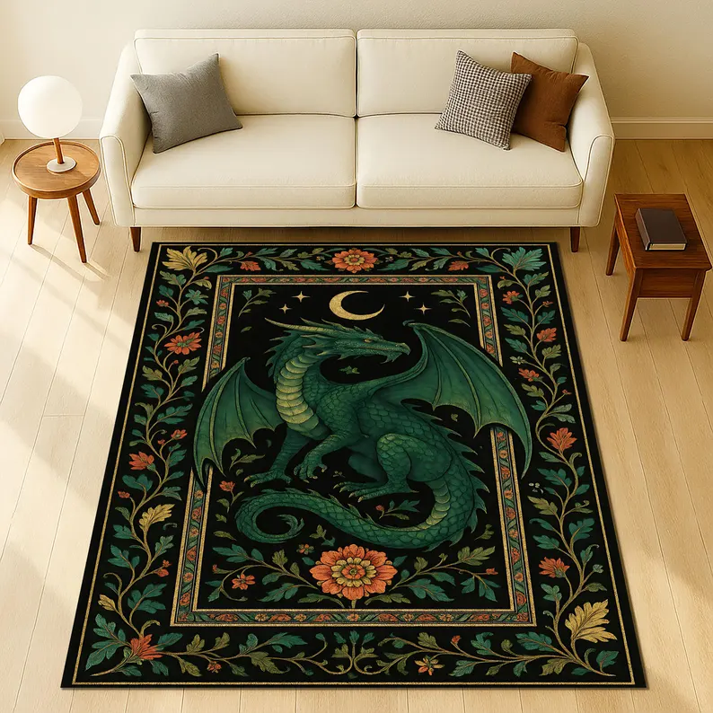 Folk Art Dragon Theme Rug Carp - Outdoor Furniture For Cafe avaliação e preço