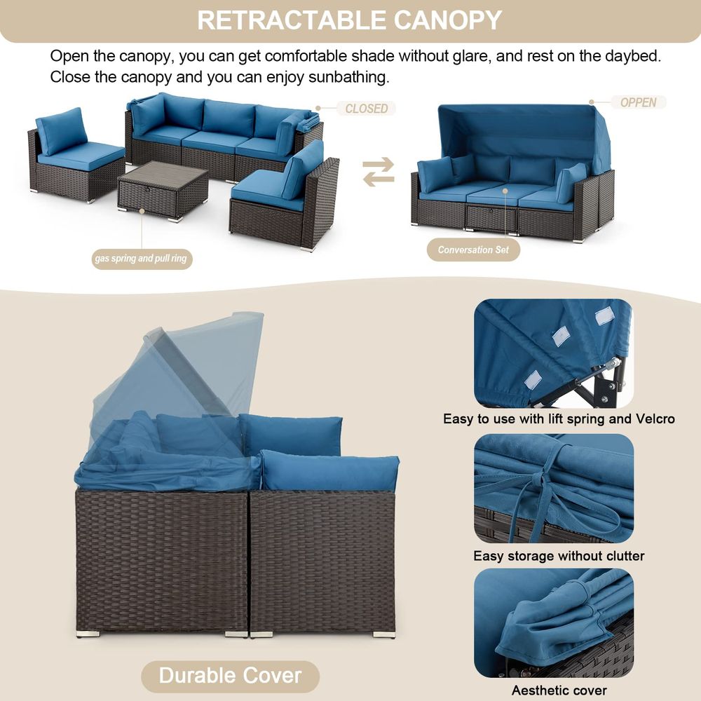Pieces Patio Furniture Sets Ou - Outdoor Daybed Furniture avaliação e preço