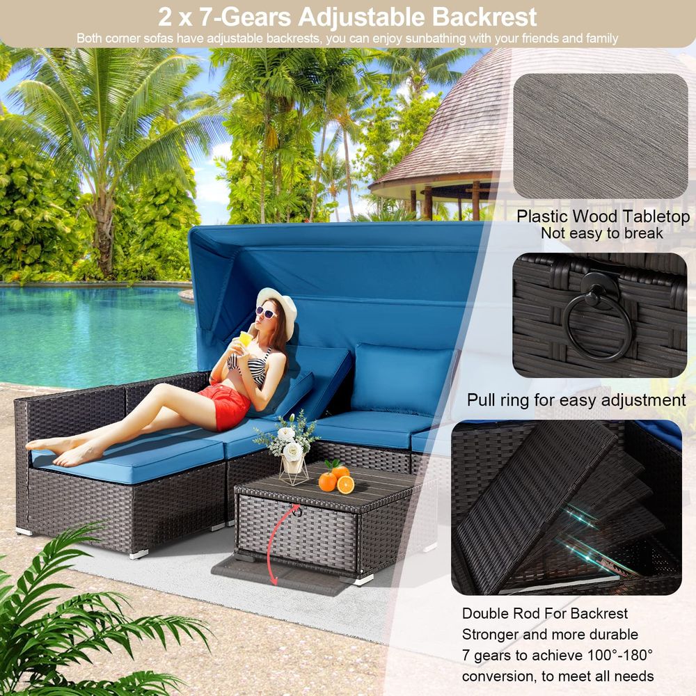 Pieces Patio Furniture Sets Ou - Outdoor Daybed Furniture avaliação e preço