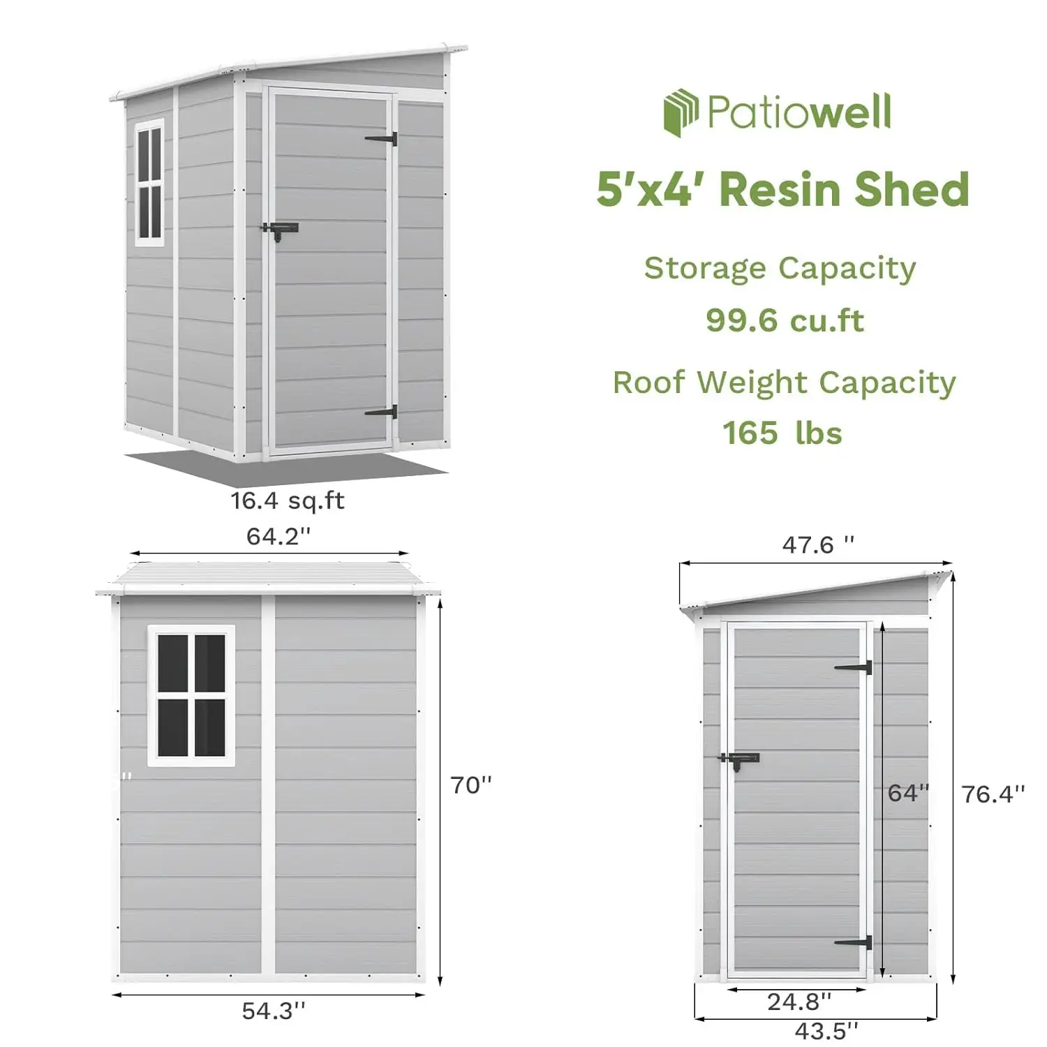 5x4FT Outdoor Storage Shed wit - Outdoor Furniture Resin avaliação e preço
