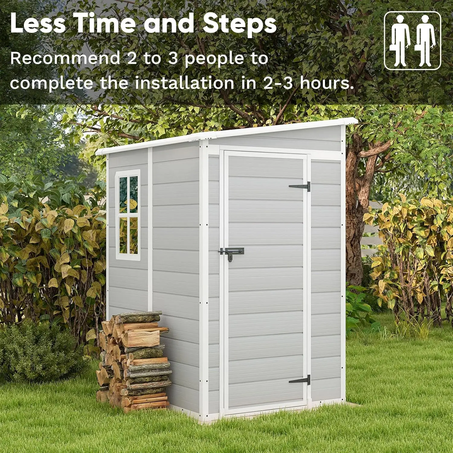5x4FT Outdoor Storage Shed wit - Outdoor Furniture Resin avaliação e preço