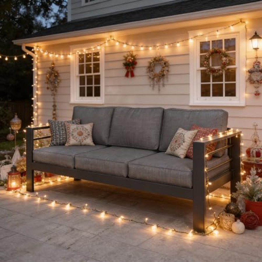 Outdoor Couch Aluminum Patio F - Outdoor Furniture Without Cushions avaliação e preço