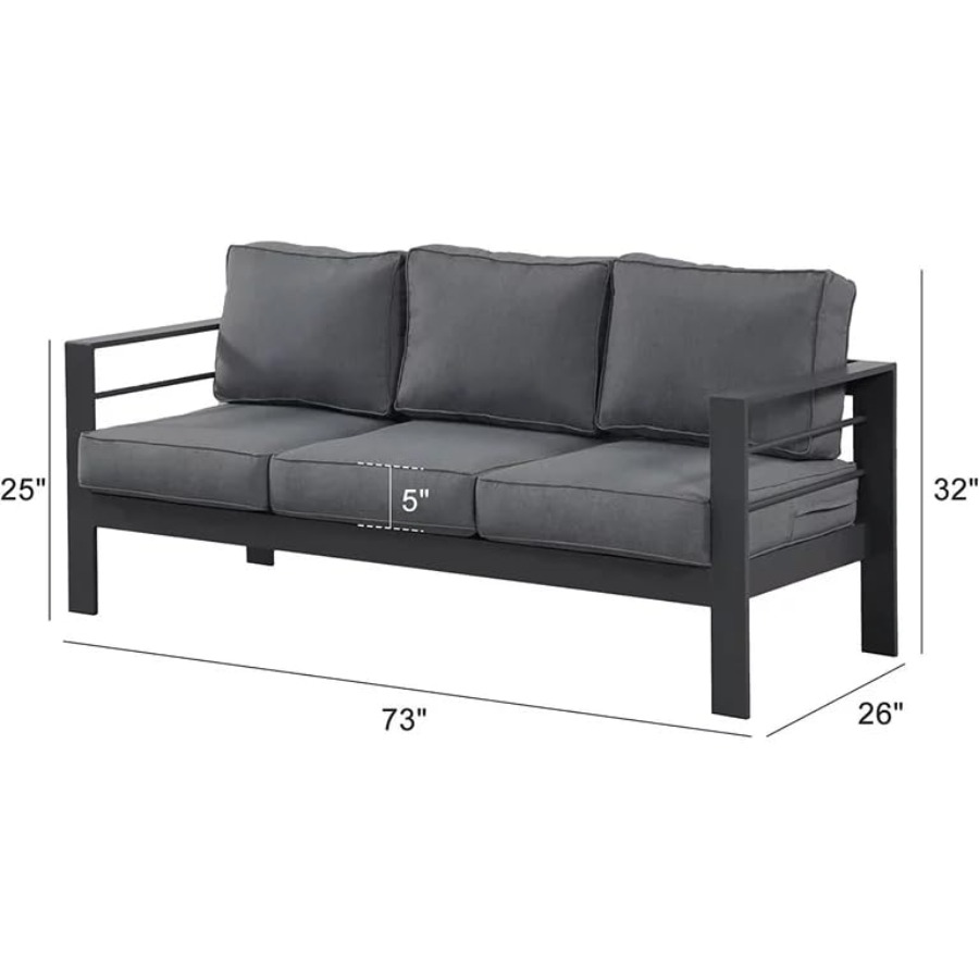 Outdoor Couch Aluminum Patio F - Outdoor Furniture Without Cushions avaliação e preço