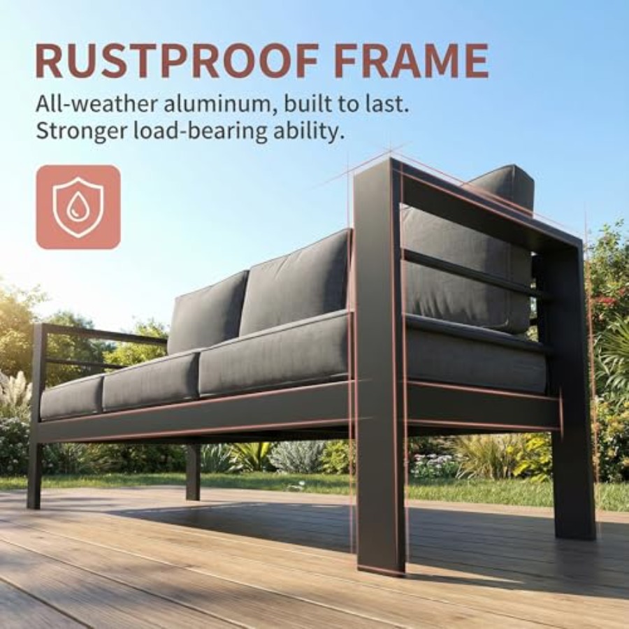 Outdoor Couch Aluminum Patio F - Outdoor Furniture Without Cushions avaliação e preço