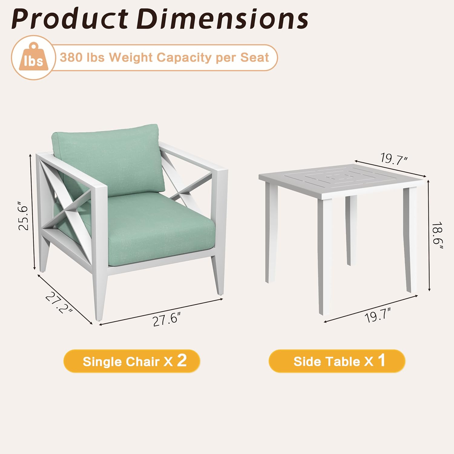 3-Piece Oversized Aluminum Pat - Outdoor Furniture For Cafe avaliação e preço