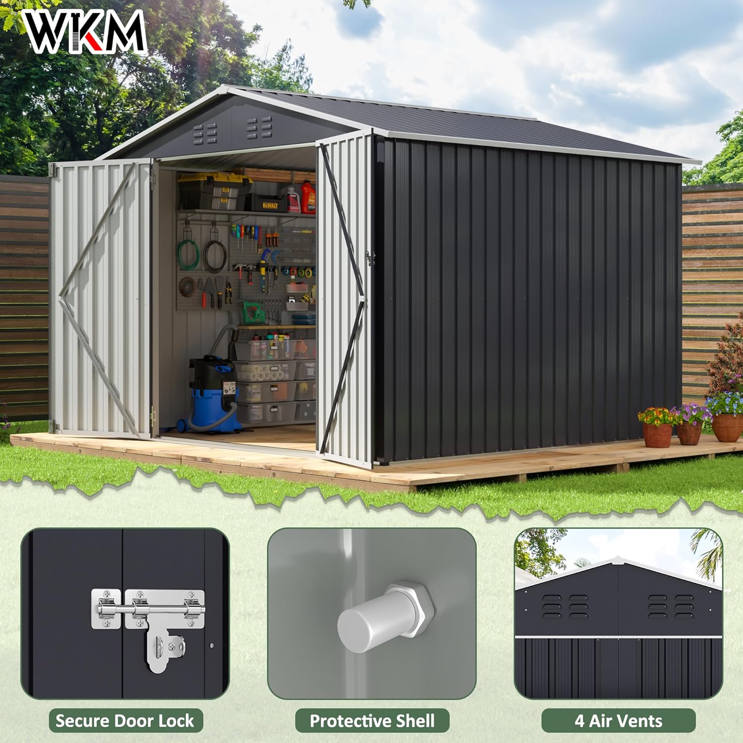 8x8 FT Outdoor Storage Shed, U - Outdoor Furniture Designer avaliação e preço