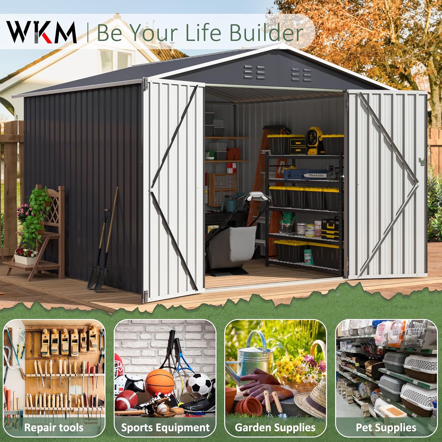 8x8 FT Outdoor Storage Shed, U - Outdoor Furniture Designer avaliação e preço