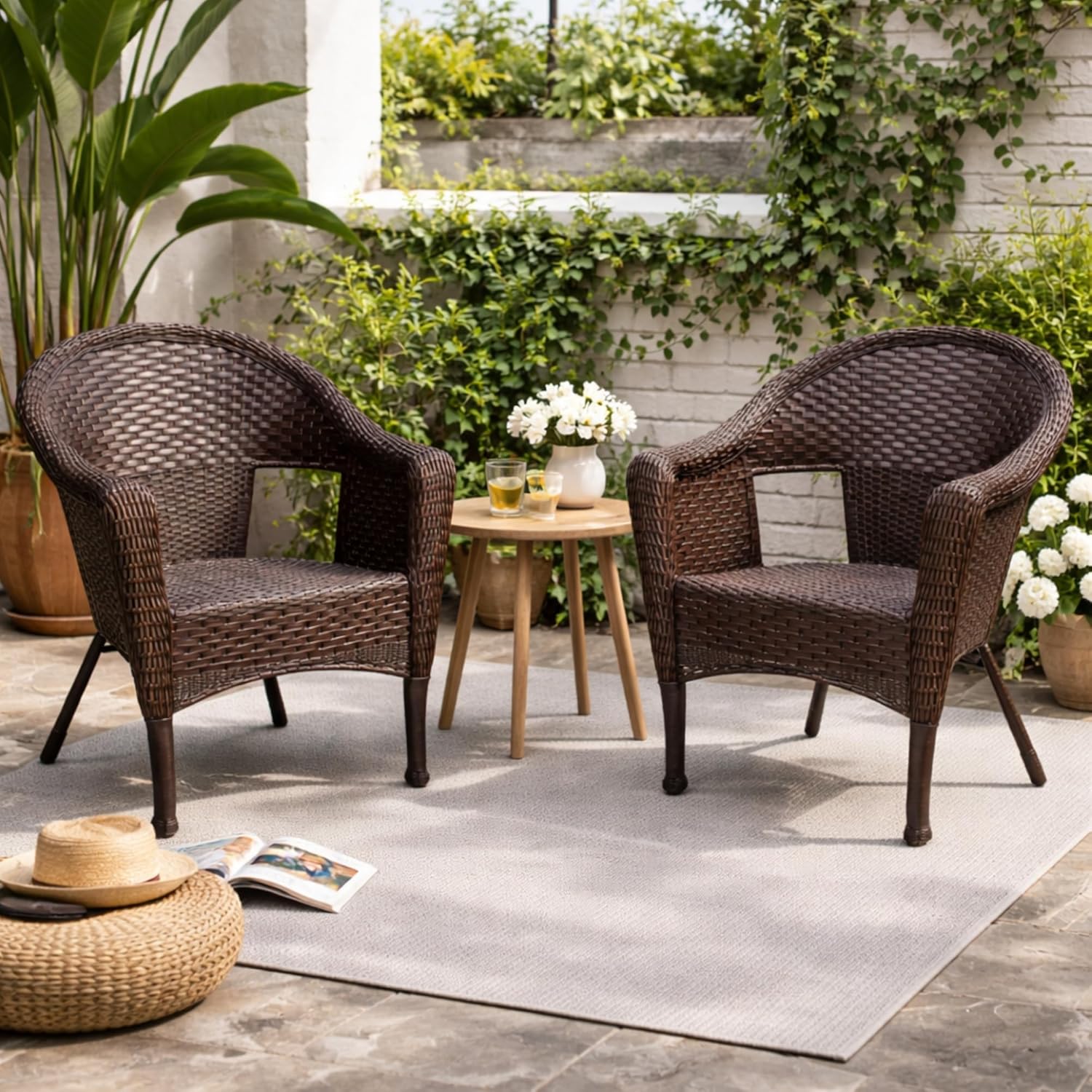 Resin Wicker Single Chair With - Outdoor Furniture Without Cushions avaliação e preço